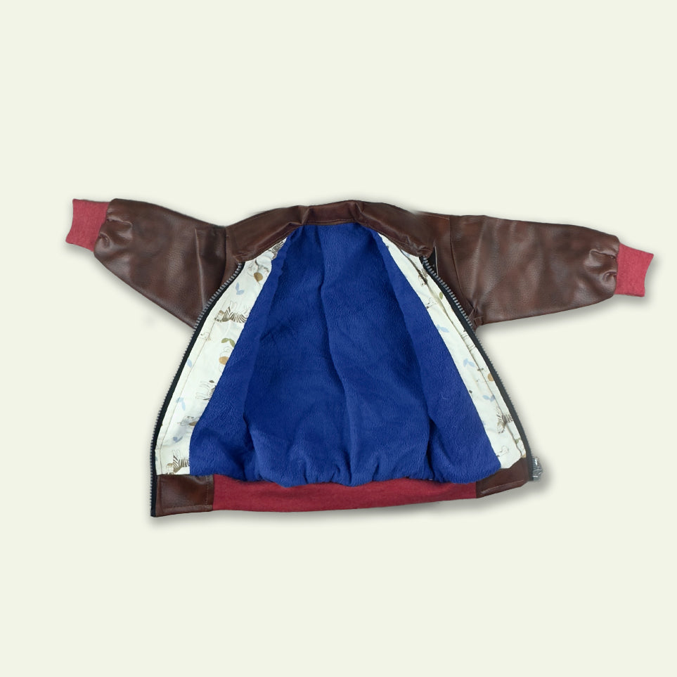 Boys Brown Leather Jacket