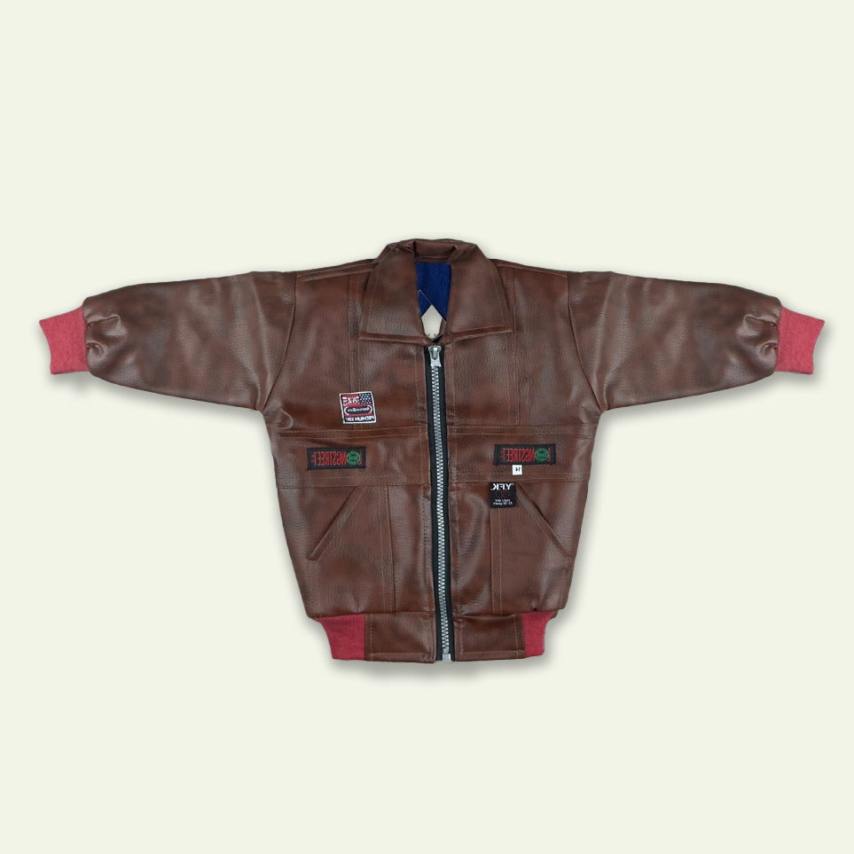 Boys Brown Leather Jacket