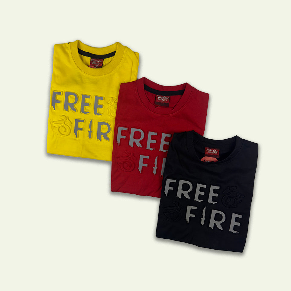 Boys Free Fire Logo Design Tshirt