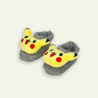 Baby Yellow & Gray Kitten Socks Very Soft Stuff 2 - 6 Months