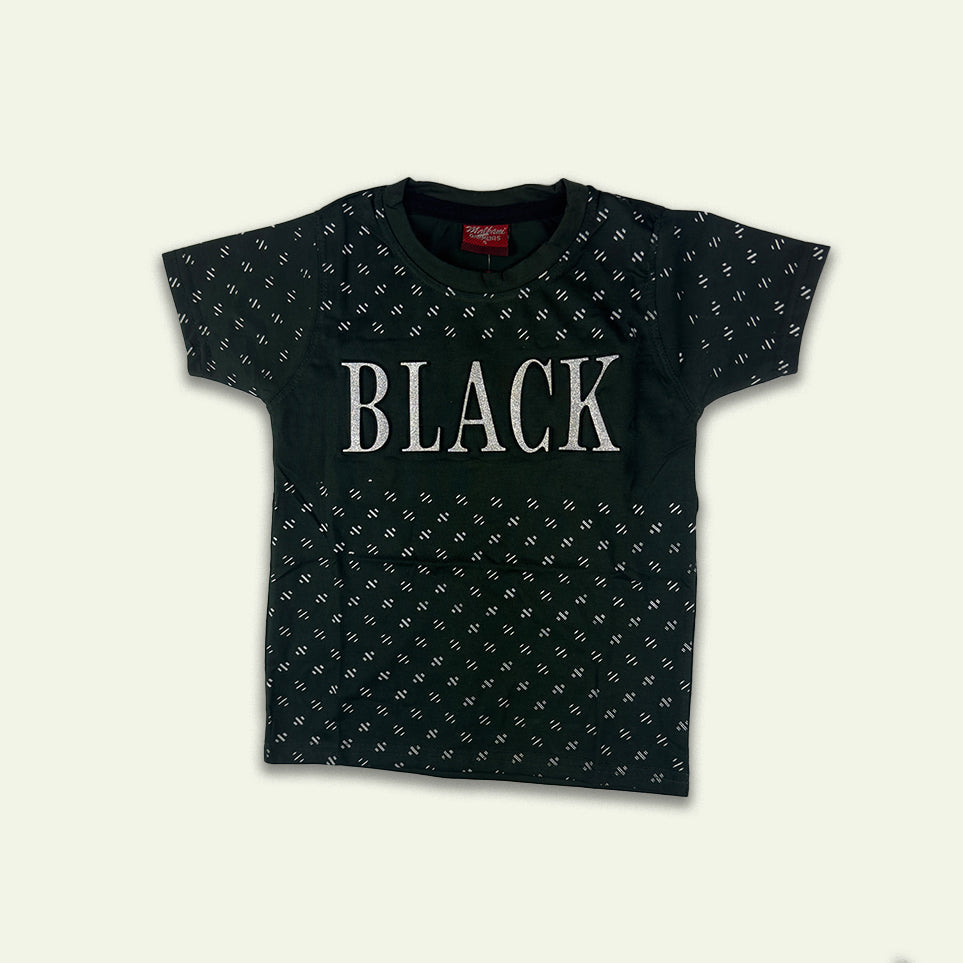 Boys Black Logo Design Tshirt