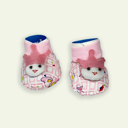 Baby White & Pink KING Socks Very Soft Stuff 2 - 6 Months