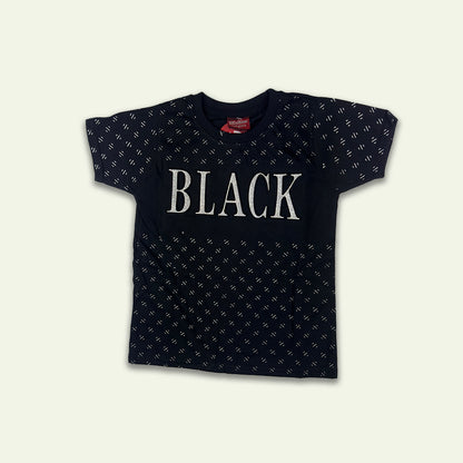 Boys Black Logo Design Tshirt