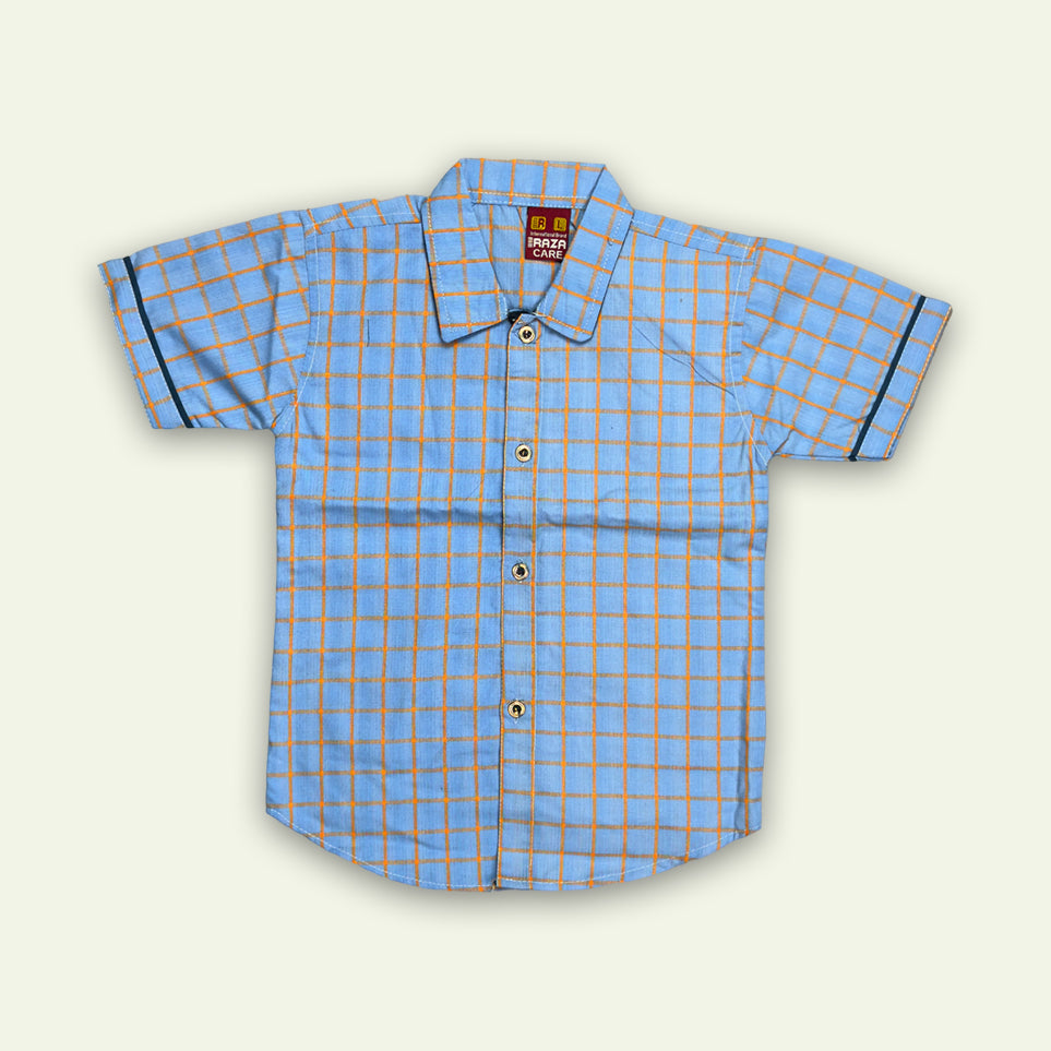 Boys 3pc Check Shirt with Faded Denim Short