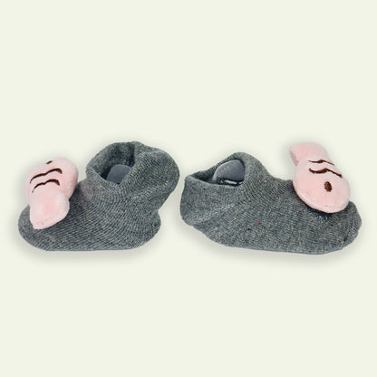 Baby Pink & Gray Fish Socks Very Soft Stuff 2 - 6 Months