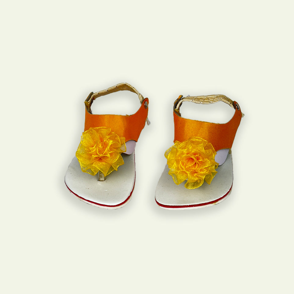 Girls Flower Bunch Orange Color Sandal