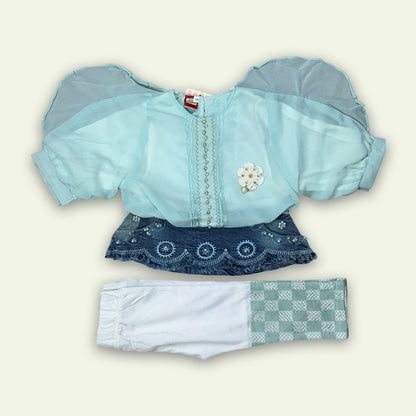 Girls Fancy Top with Bottom Check Pajama