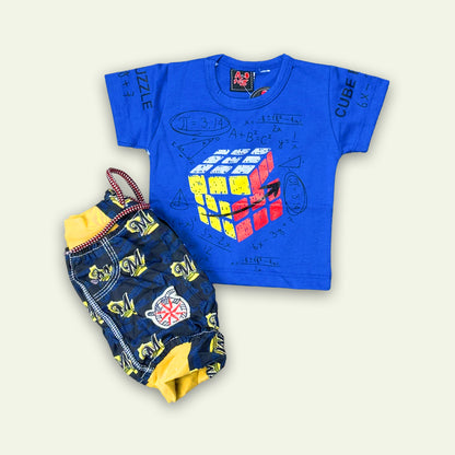 Boys Rubik's Cube T-Shirt with Printed Short