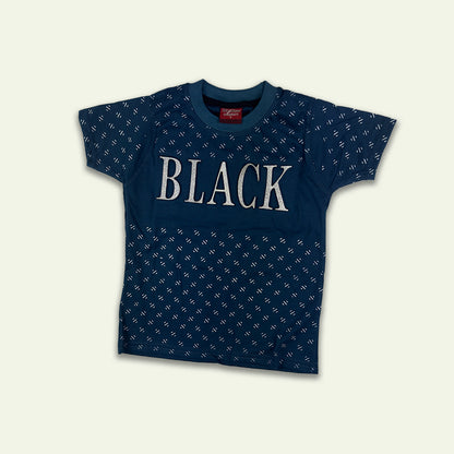 Boys Black Logo Design Tshirt