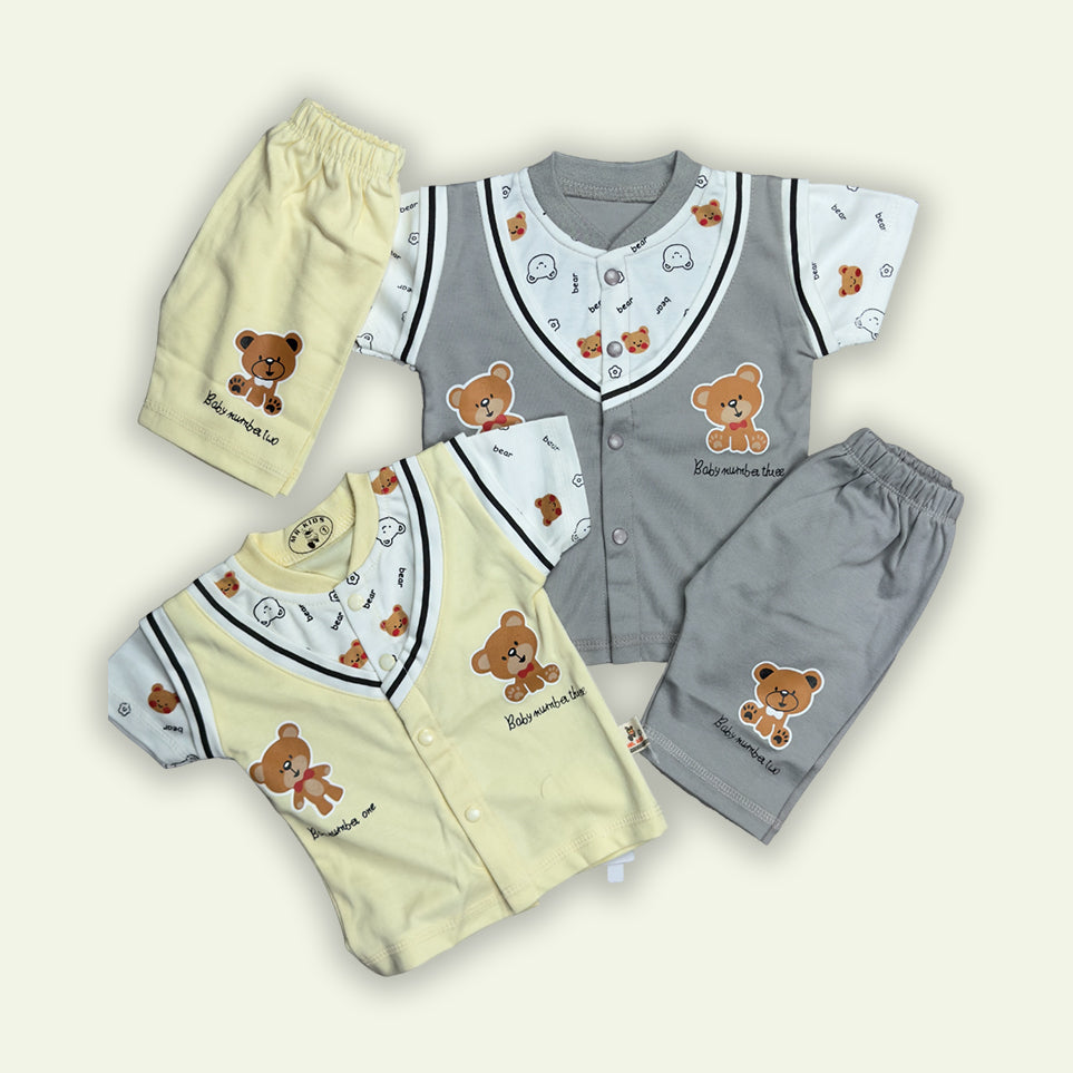 Boys Bear Printed T-Shirt with Short