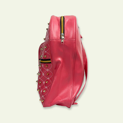 Stylish Pink Bag with Fluffy Keychain