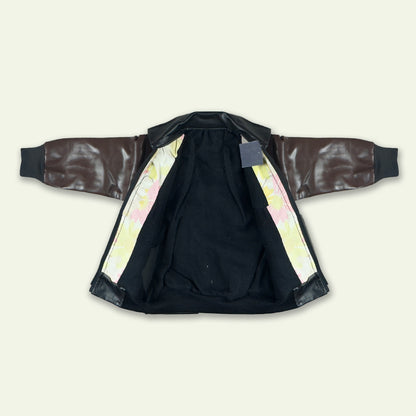 Boys Black & Brown Leather Jacket