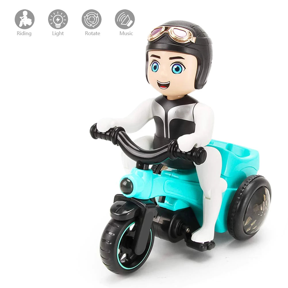 Tricycle Electric Dance Hero Toys For Kids Music Flashing Lights Rotating 360 Action Figure