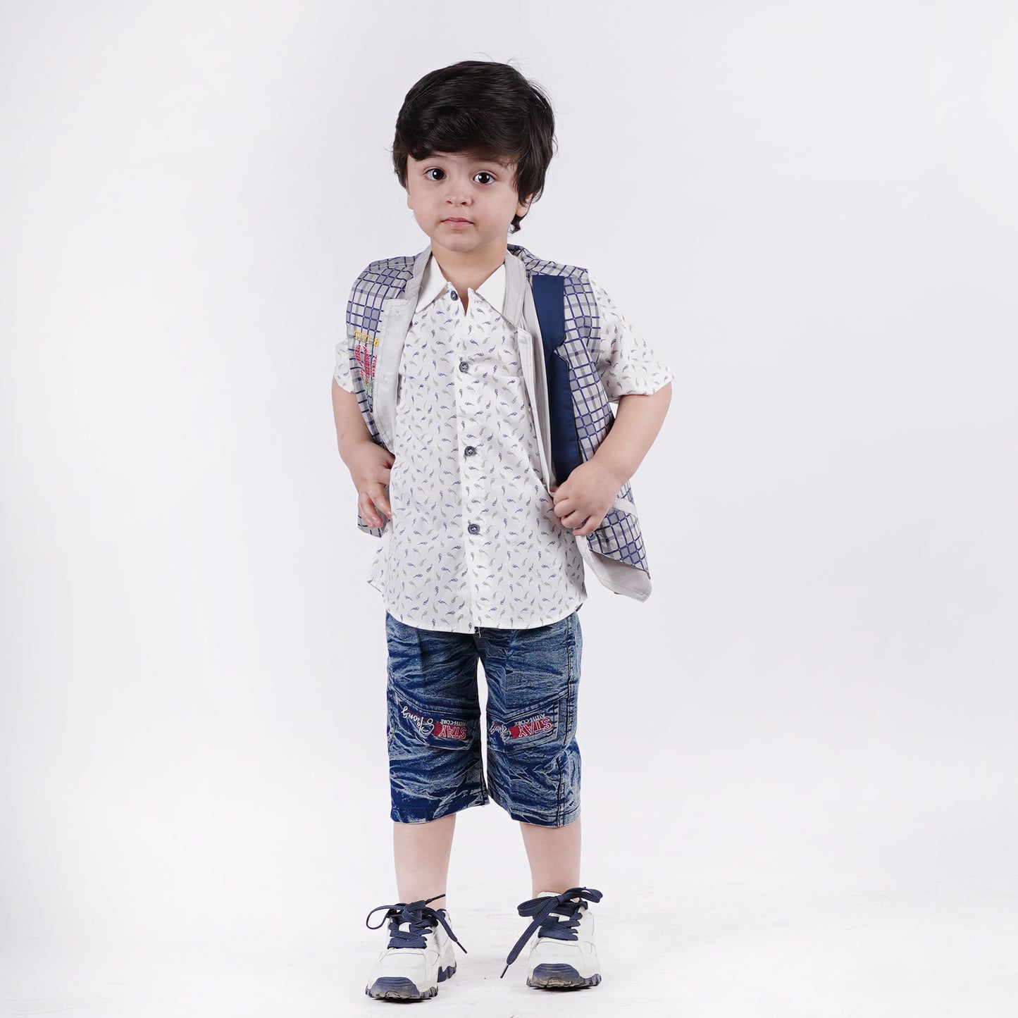 Boys 3pc Printed T-shirt with Denim Short