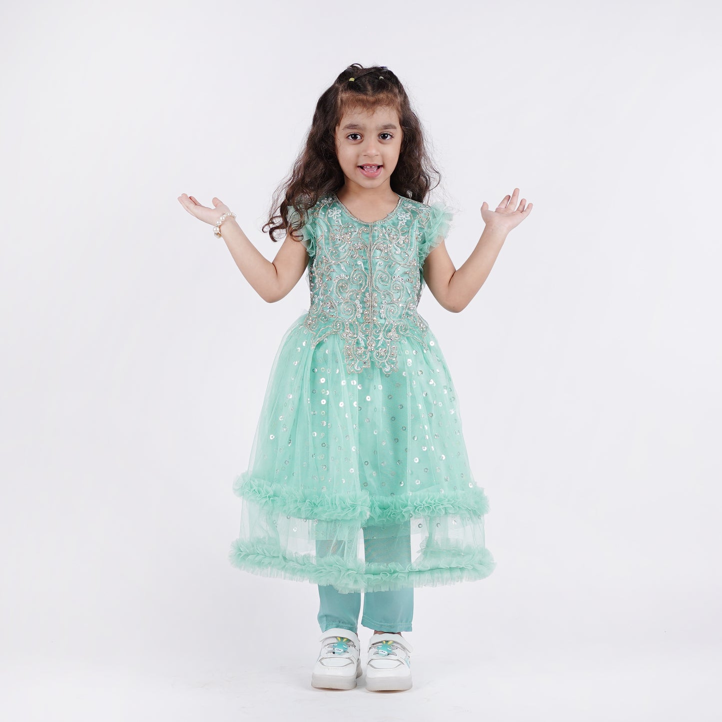Girls Fancy Blue Frock