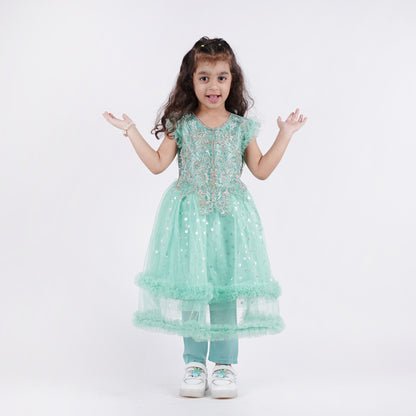 Girls Fancy Blue Frock
