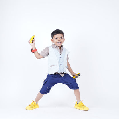 Boys 3pc Lining Shirt with West Coat & Short