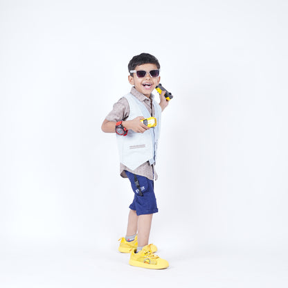 Boys 3pc Lining Shirt with West Coat & Short