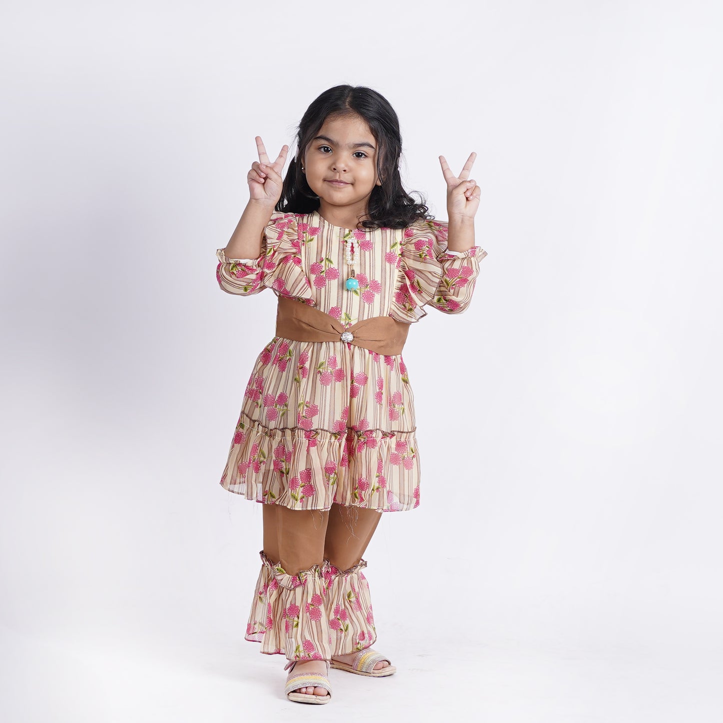 Girls Fancy Stripe 2 Color Top with Pajama
