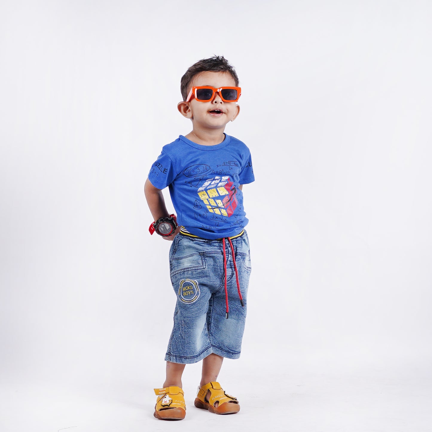 Boys Rubik's Cube T-Shirt with Printed Short
