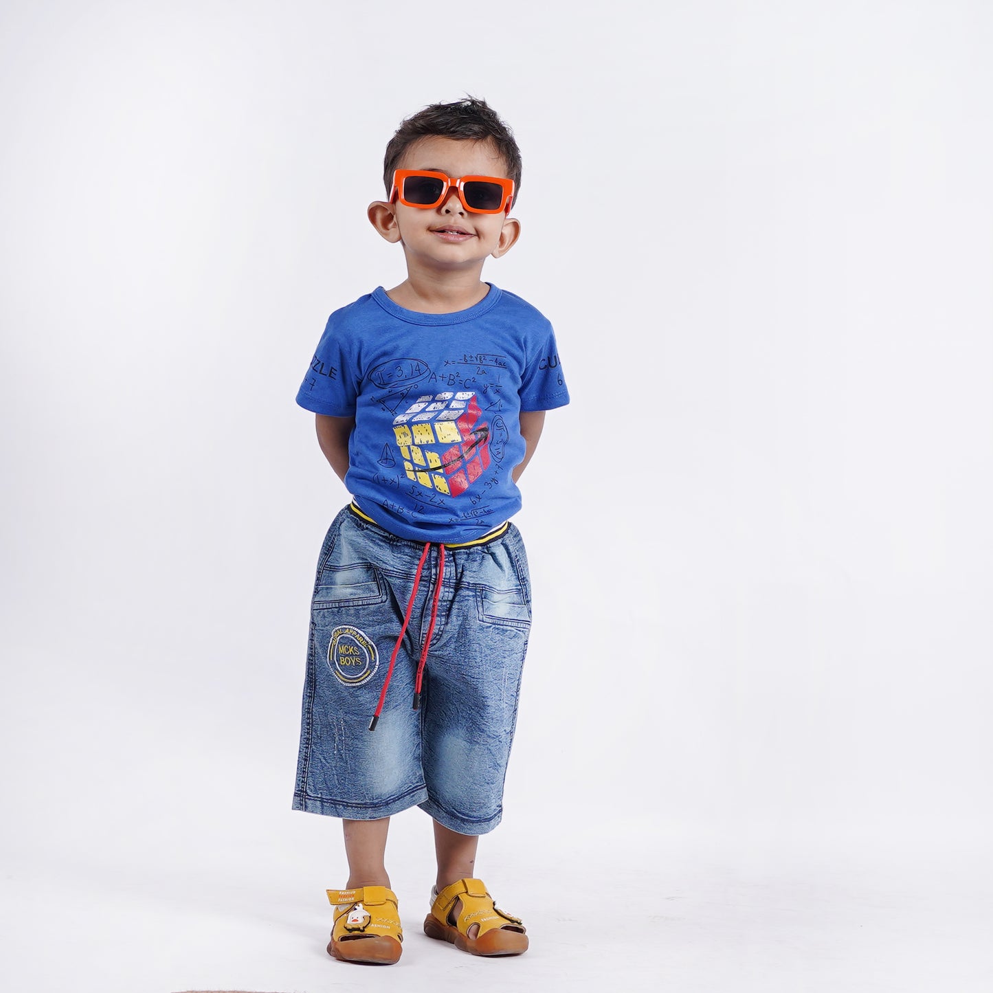Boys Rubik's Cube T-Shirt with Printed Short