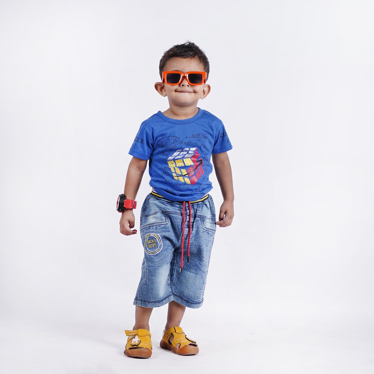 Boys Rubik's Cube T-Shirt with Printed Short