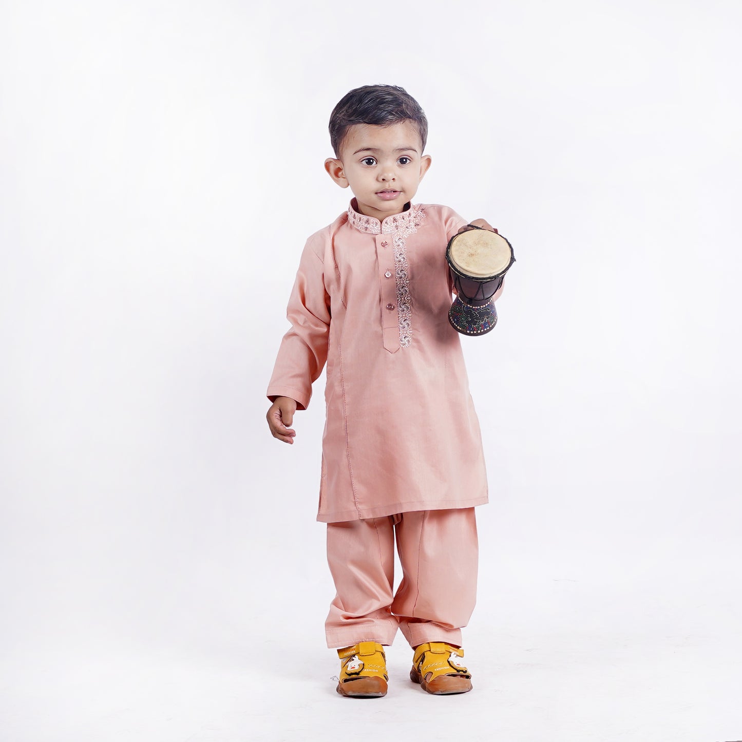 Boys Pink Shalwar Kameez with Embroidery