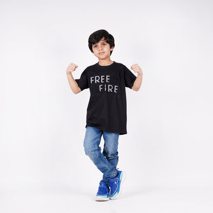 Boys Free Fire Logo Design Tshirt