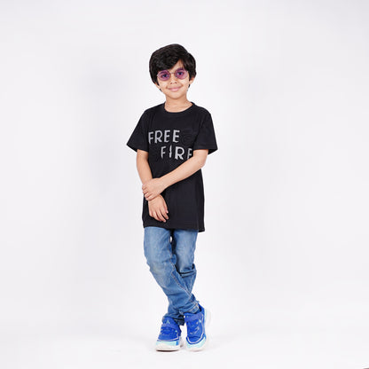 Boys Free Fire Logo Design Tshirt