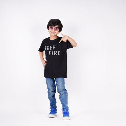 Boys Free Fire Logo Design Tshirt