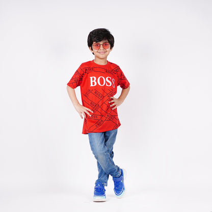 Boys Boss Logo Design Tshirt