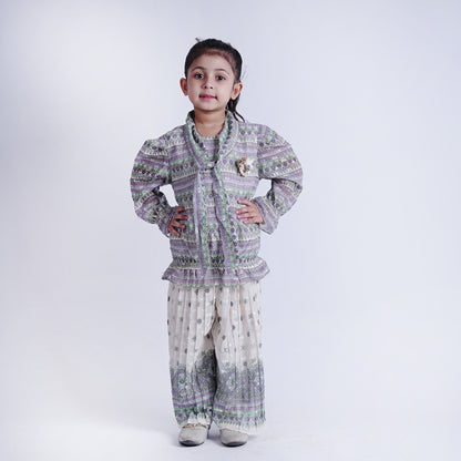 Girls Ajrak Style Top with Ajrak Pajama