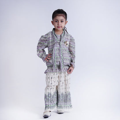 Girls Ajrak Style Top with Ajrak Pajama