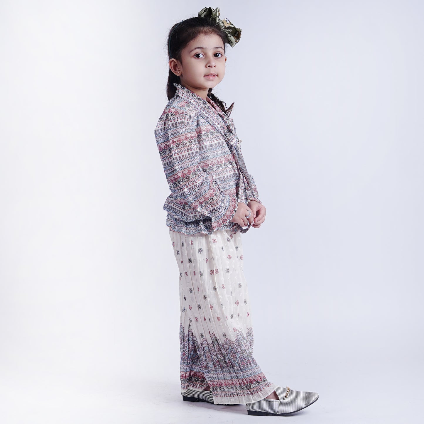 Girls Ajrak Style Top with Ajrak Pajama