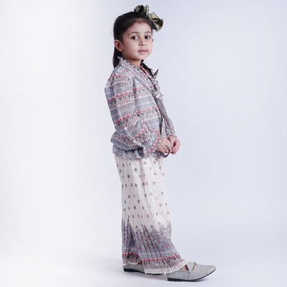 Girls Ajrak Style Top with Ajrak Pajama