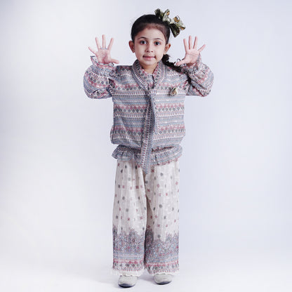 Girls Ajrak Style Top with Ajrak Pajama