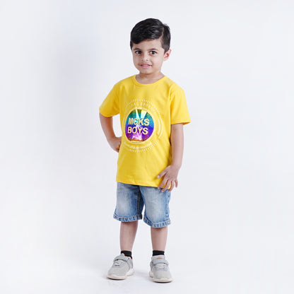 Boys Embossed T-Shirt with Short