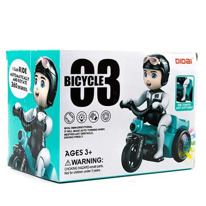 Tricycle Electric Dance Hero Toys For Kids Music Flashing Lights Rotating 360 Action Figure