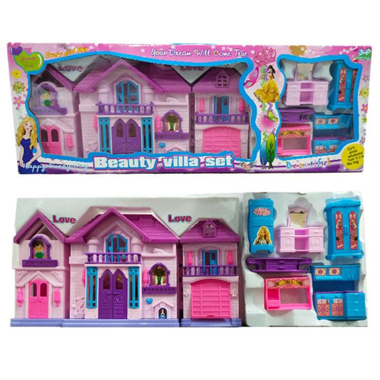 Baby Doll House Beauty Villa Set in Multicolors